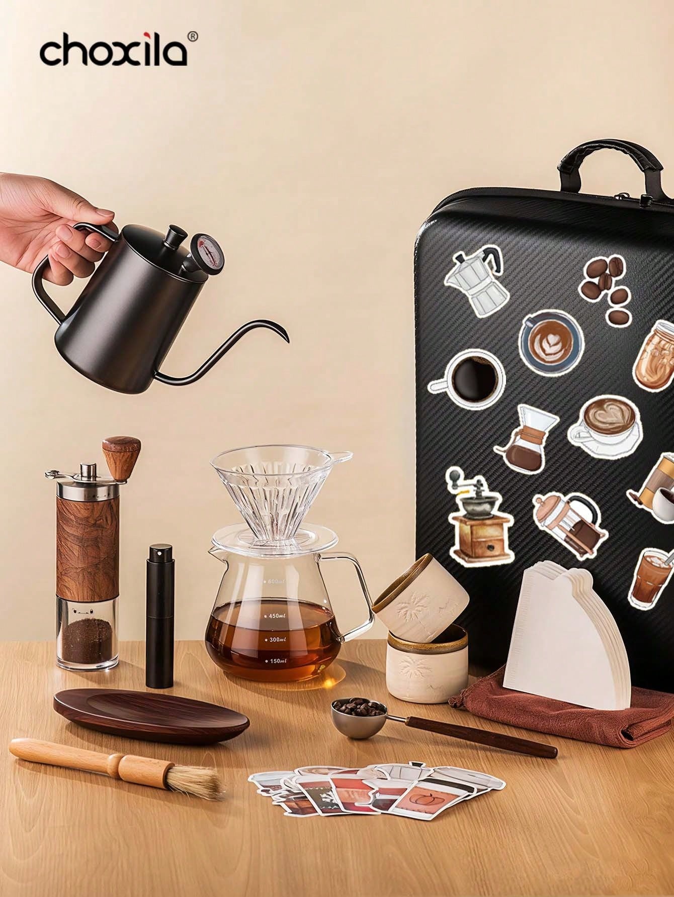 Coffee Equipment Travel Bag - 4/9/12/15pcs Suitcase Set, Portable Travel Coffee