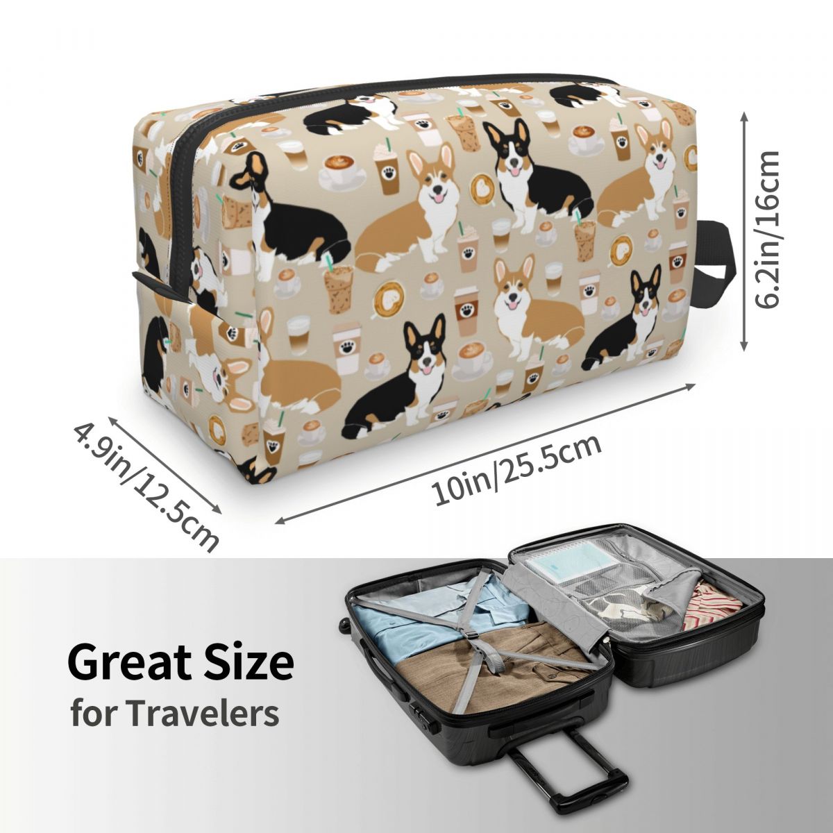 Custom Cute Coffee Welsh Corgi - Coffee Equipment Travel Bag ulasan dan harga