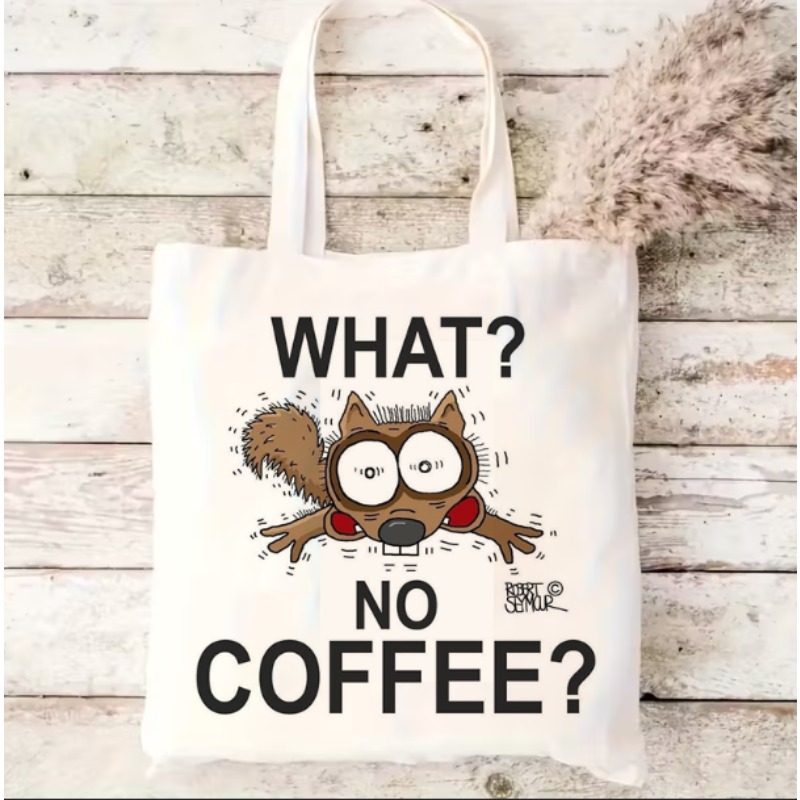 Coffee Cat Canvas Shopping Bag - Coffee Equipment Travel Bag ulasan dan harga