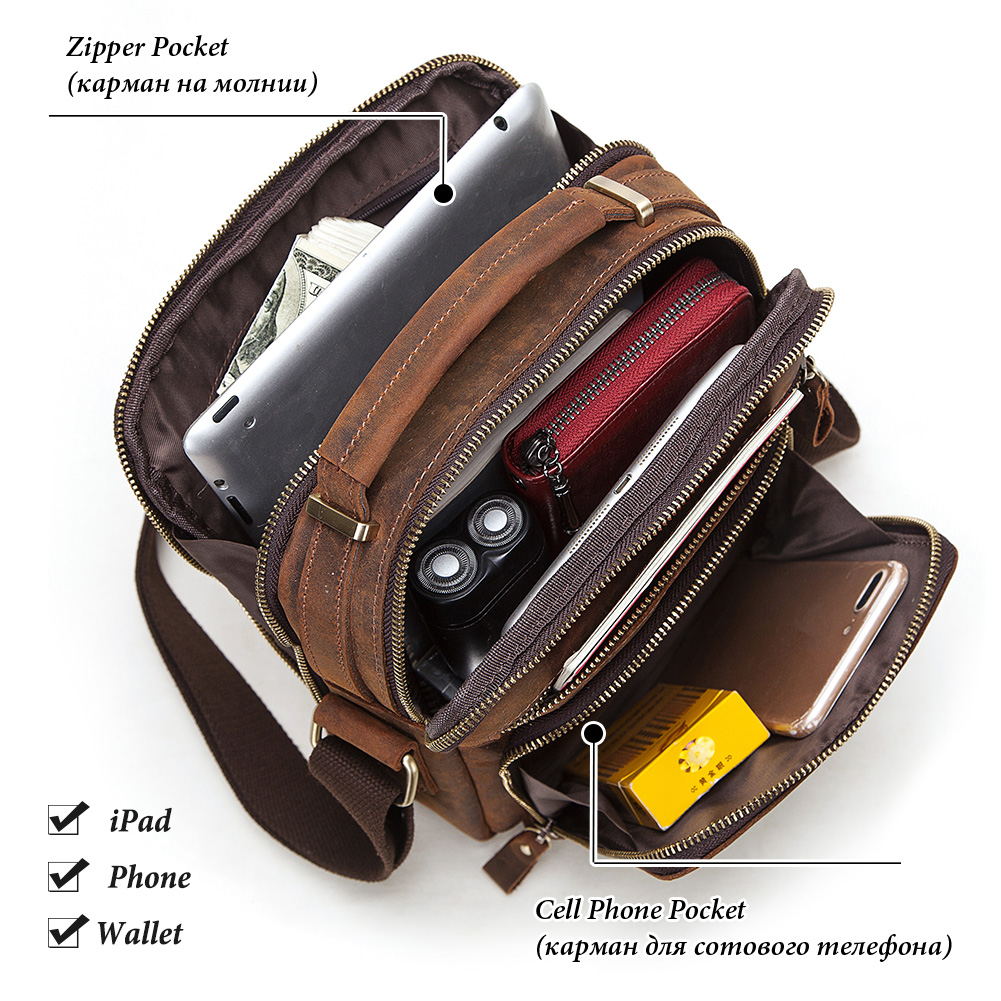 HUMERPAUL Genuine Leather Men' - Coffee Equipment Travel Bag ulasan dan harga
